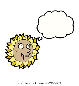 happy sunflower with thought bubble