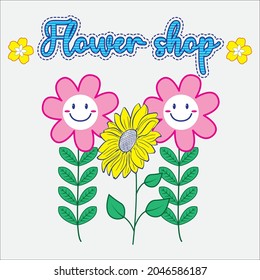 Happy sunflower vektor, T-Shirt-Kinder