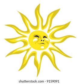 Happy Sunshine vector is hand drawn original artwork in AI-EPS8 format.