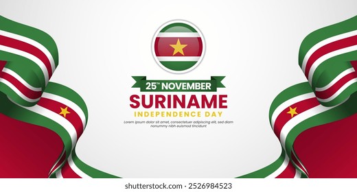 Ilustración feliz del diseño del fondo del Anuncio del día de la independencia de Surinam para el cartel, Anuncio, publicidad, tarjeta de felicitación