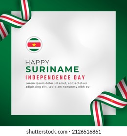 Happy Suriname Independence Day November 25th Celebration Vector Design Illustration. Template for Poster, Banner, Advertising, Greeting Card or Print Design Element