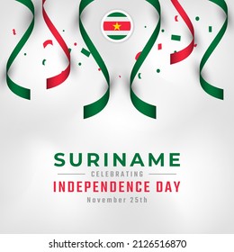 Happy Suriname Independence Day November 25th Celebration Vector Design Illustration. Template for Poster, Banner, Advertising, Greeting Card or Print Design Element