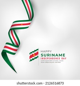 Happy Suriname Independence Day November 25th Celebration Vector Design Illustration. Template for Poster, Banner, Advertising, Greeting Card or Print Design Element