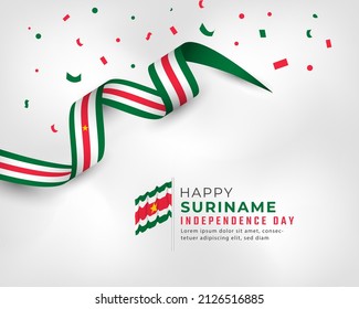 Happy Suriname Independence Day November 25th Celebration Vector Design Illustration. Template for Poster, Banner, Advertising, Greeting Card or Print Design Element