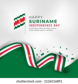 Happy Suriname Independence Day November 25th Celebration Vector Design Illustration. Template for Poster, Banner, Advertising, Greeting Card or Print Design Element