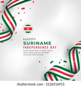 Happy Suriname Independence Day November 25th Celebration Vector Design Illustration. Template for Poster, Banner, Advertising, Greeting Card or Print Design Element