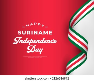 Happy Suriname Independence Day November 25th Celebration Vector Design Illustration. Template for Poster, Banner, Advertising, Greeting Card or Print Design Element