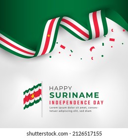 Happy Suriname Independence Day November 25th Celebration Vector Design Illustration. Template for Poster, Banner, Advertising, Greeting Card or Print Design Element