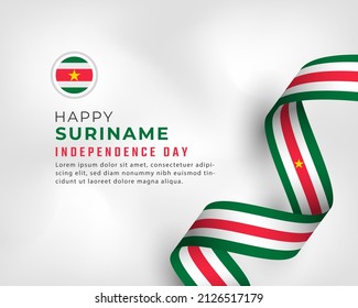 Happy Suriname Independence Day November 25th Celebration Vector Design Illustration. Template for Poster, Banner, Advertising, Greeting Card or Print Design Element