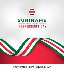 Happy Suriname Independence Day November 25th Celebration Vector Design Illustration. Template for Poster, Banner, Advertising, Greeting Card or Print Design Element