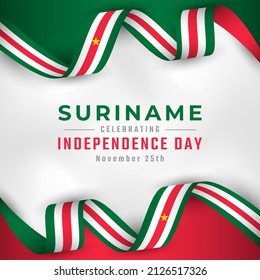 Happy Suriname Independence Day November 25th Celebration Vector Design Illustration. Template for Poster, Banner, Advertising, Greeting Card or Print Design Element