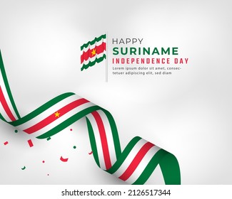 Happy Suriname Independence Day November 25th Celebration Vector Design Illustration. Template for Poster, Banner, Advertising, Greeting Card or Print Design Element