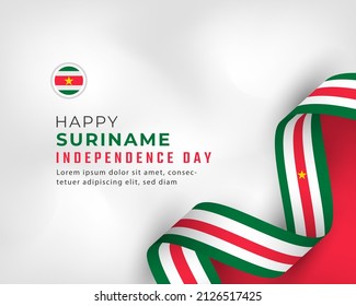 Happy Suriname Independence Day November 25th Celebration Vector Design Illustration. Template for Poster, Banner, Advertising, Greeting Card or Print Design Element