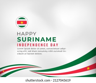 Happy Suriname Independence Day November 25th Celebration Vector Design Illustration. Template for Poster, Banner, Advertising, Greeting Card or Print Design Element