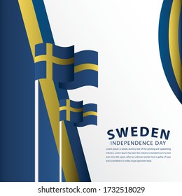 Happy Sweden Independence Day Celebration Vector Template Design Illustration