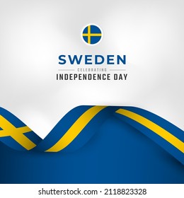 Happy Sweden Independence Day June 6th Celebration Vector Design Illustration. Template for Poster, Banner, Advertising, Greeting Card or Print Design Element