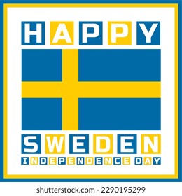 Happy Sweden independence day Vector Template Design Illustration