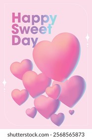 Happy Sweet Day with a Bundle of Hearts