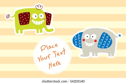 happy sweet elephant couple