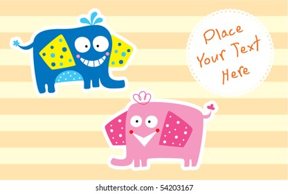 happy sweet elephant couple