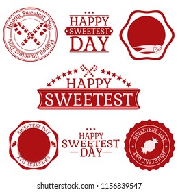 Happy Sweetest Day, great design for any purposes. October 21th - sweetest day in USA. Collection emblems, labels or frame with typographic. 