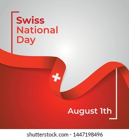 Happy Swiss Confederation National Day Vector Design Template Illustration