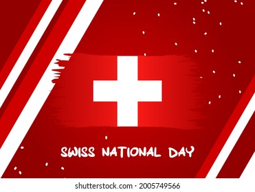 Happy Swiss national day. Swiss national day vector illustration. Perfect for banners, greeting cards and posters.