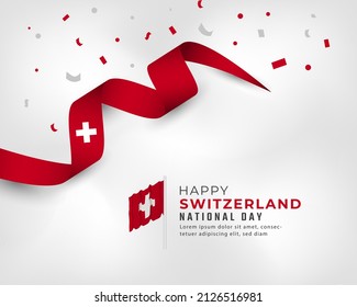 Happy Switzerland National Day August 1st Celebration Vector Design Illustration. Template for Poster, Banner, Advertising, Greeting Card or Print Design Element