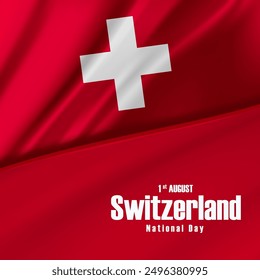 Happy Switzerland National Day August 1st Celebration, Vector, Illustration. 