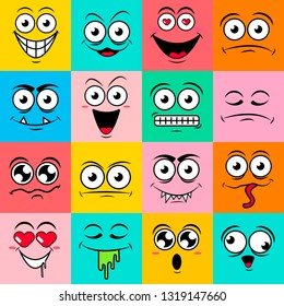 Happy symbol emotions icons vector illustration