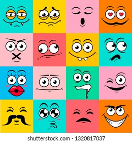 Happy symbol emotions icons vector illustration