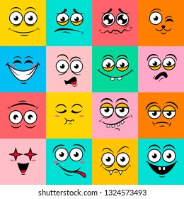 Happy symbol emotions icons vector illustration