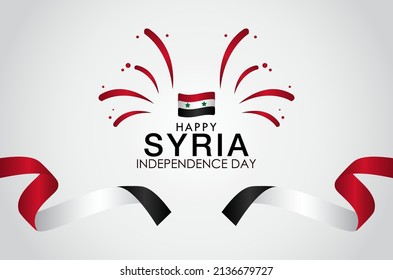 Happy Syria Independence Day Celebration Vector Template Design Illustration