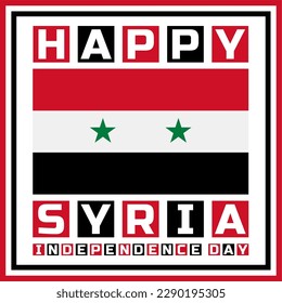 Feliz Día de la Independencia de Siria. Ilustración de diseño de plantilla de vectores