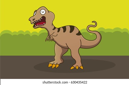 A happy T rex cartoon. Vector Illustration.