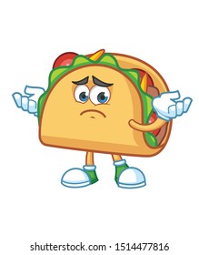 happy Taco Mexican cartoon mascot character vector