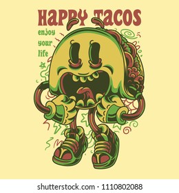 Happy Tacos Illustration