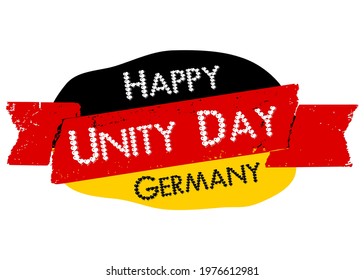 Happy Tag Der Deutschen Einheit or German Unity Day. Germany Independence day on October 3rd. National holiday in Germany on third of Oktober. Patriotic flag background with bright celebration text.