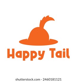 happy tail flat modern logo