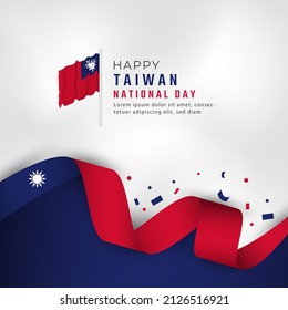 Happy Taiwan National Day October 10th Celebration Vector Design Illustration. Template for Poster, Banner, Advertising, Greeting Card or Print Design Element