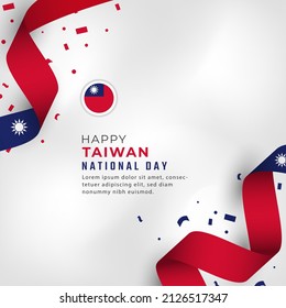 Happy Taiwan National Day October 10th Celebration Vector Design Illustration. Template for Poster, Banner, Advertising, Greeting Card or Print Design Element