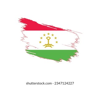 Happy Tajikistan Independence day, Tajikistan Independence day, Tajikistan, Tajikistan Flag, 9 September, 9th September, Independence day, Brush Flag Minimal Typographic design Vector Eps icon