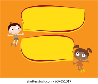 Happy talking children of different nationalities
