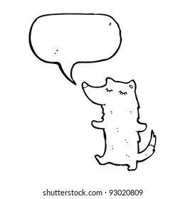 happy talking wolf cartoon