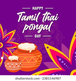 Happy Tamil Thai Pongal Day. Srilanka traditional celebration day illustration vector background. Vector eps 10