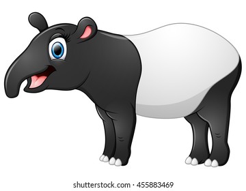 Happy tapir cartoon