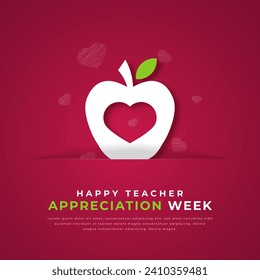 Happy Teacher Appreciation Week Paper cut style Vector Design Illustration for Background, Poster, Banner, Advertising, Greeting Card