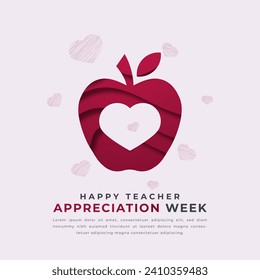 Happy Teacher Appreciation Week Paper cut style Vector Design Illustration for Background, Poster, Banner, Advertising, Greeting Card