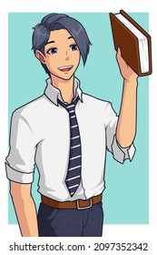 Happy teacher character art illustration