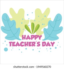 Happy Teacher Day Character Flat Cartoon Vector Template Design Illustration